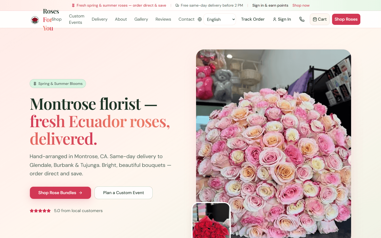 After, rosesforyoula.com shop and delivery homepage